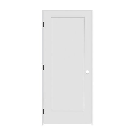 TRIMLITE 24" x 80" x 1-3/8" Primed 1-Panel Interior Shaker 7-1/4" RH Prehung Door with Matte Black Hinges 2068pri8401RH10B714